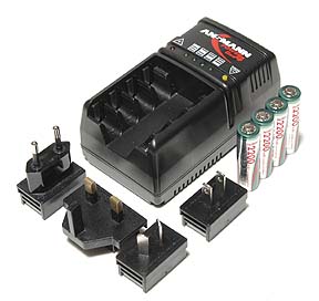 Battery Charger, Travel battery charger, smart charger for AA batteries by Ansmann 110 - 240 volt